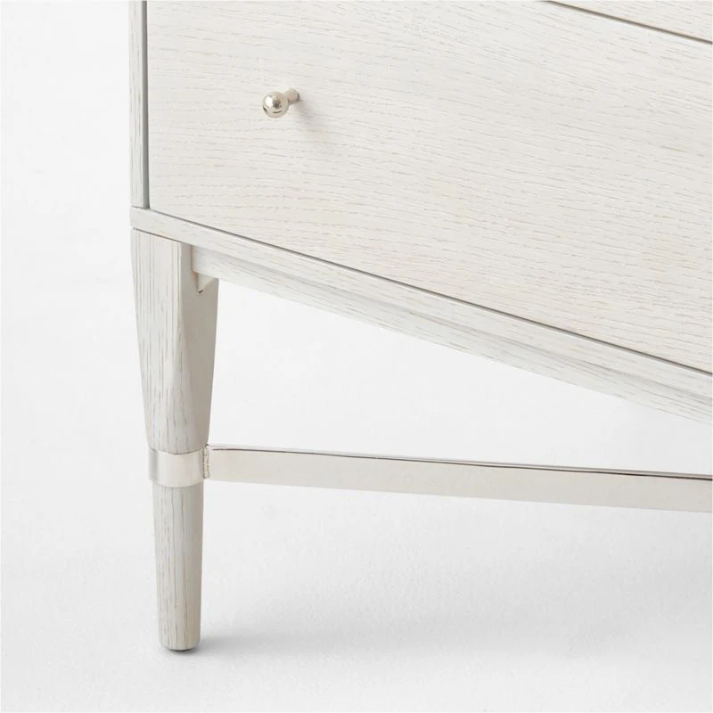 Connoisseur 5-Drawer Whitewashed Oak Wood Dresser Model 1003 8 Connoisseur 5-Drawer Whitewashed Oak Wood Dresser Model 1003 - Image 8