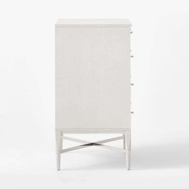 Connoisseur 5-Drawer Whitewashed Oak Wood Dresser Model 1003 6 Connoisseur 5-Drawer Whitewashed Oak Wood Dresser Model 1003 - Image 6