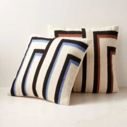 Zea Woven Blue Alpaca Wool-Blend Throw Pillow With Down-Alternative Insert 18'' -Optimal Furniture Store ZeaWvnDnAltPillow18x18GrpFHF23