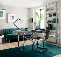 Tesso Chrome Metal Wall Mount Bookshelf -Optimal Furniture Store avalondeskFB17