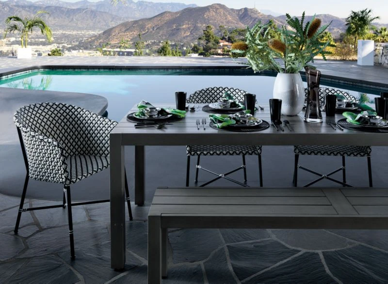 Matera Large Grey Outdoor Dining Bench 4 Matera Large Grey Outdoor Dining Bench - Image 4