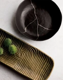 Mend Metallic Black Serving Bowl -Optimal Furniture Store zenrectangularbrasstrayJN18